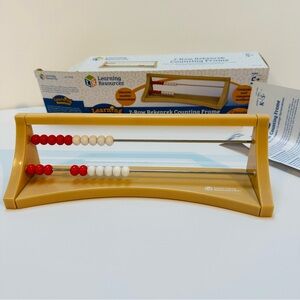 Learning Resources 2-Row Counting Frame in Red, White & Tan